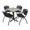 Cain Cain Square Table & Chair Set, Wood, Metal, Plastic Top, Maple TB3030PL47BK - alternate 1